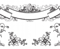 Scroll brushes and antique ornament