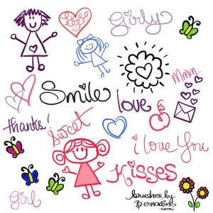 Cute girly doodle brushes