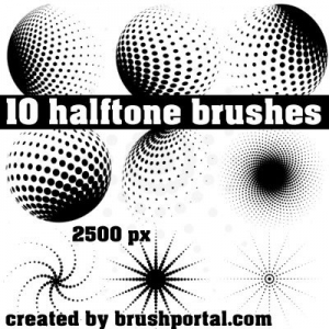 Halftone Brushes Set