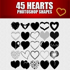 45 Heart Custom Shapes
