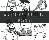 Winter character doodles