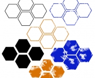 Regular and distressed hexagon brushes