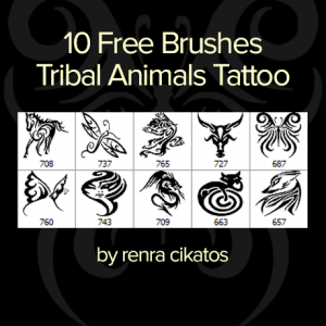 Tribal animals tattoo brushes Photoshop Brushes - Free Brushes,Textures,  PSDs, Actions, Shapes, Styles, & Gradients to download at PSDgold