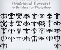 Medieval flowers brushes
