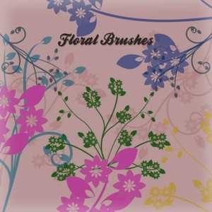 Set of floral brushes