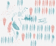 Feathers and birds brushes