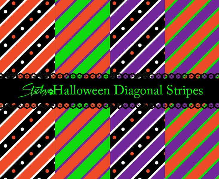 Halloween diagonal stripe patterns