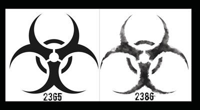 Biohazard symbol brushes