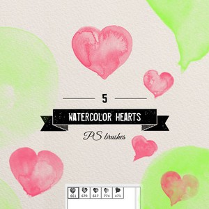 Cute Watercolor Hearts